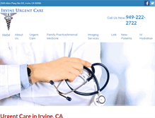 Tablet Screenshot of irvineurgentcare.com